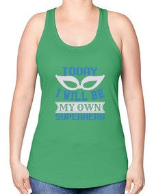 Today i will be my 256# - cartoon super hero -Racerback Tank