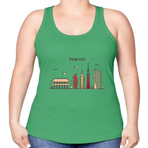 Tokyo 2001# - cities -Racerback Tank