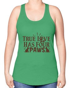 True Love Has Four Paws Style 24# - cats -Racerback Tank