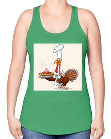Turkey pie 259# - cartoon general -Racerback Tank