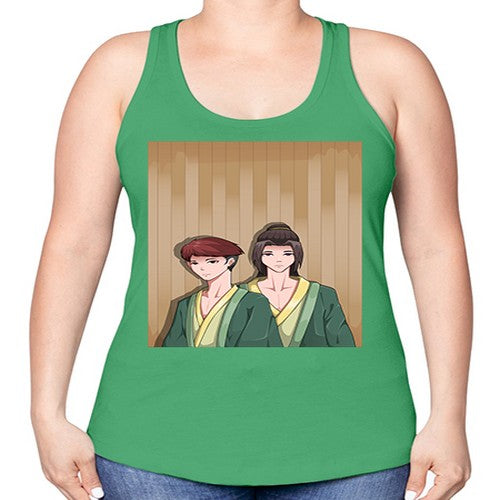 Two man in a hot spring 18# - anime -Racerback Tank