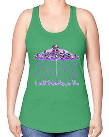 Umbrella Remember AlzheimerS Awareness 218# - alzheimers -Racerback Tank