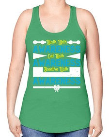 Walk with awareness Eat with awareness Breathe with awareness Style 9# - Self awareness -Racerback Tank