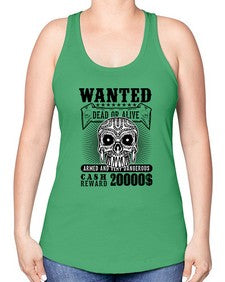 Wanted 1204# - skull and bones -Racerback Tank