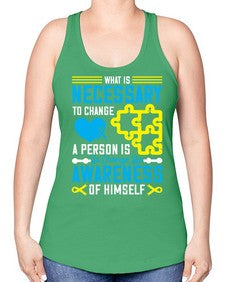 What is necessary to change a person is to change his awareness of himself Style 8# - Self awareness -Racerback Tank
