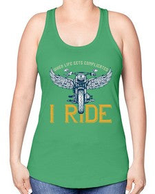 When life gets complicated 76# - motorcycle -Racerback Tank