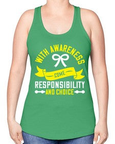 With awareness come responsibility and choice Style 5# - Self awareness -Racerback Tank