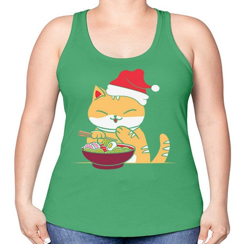 Xmas Kawaii Anime Shiba Inu Eating Ramen 289# - anime -Racerback Tank