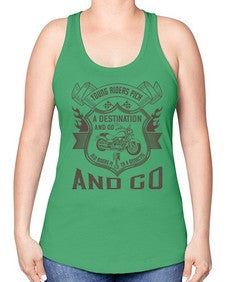 Young riders pick a destination and go old riders pick a dissection and go 84# - motorcycle -Racerback Tank