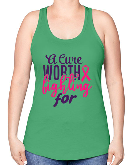 a cure worth fighting for Style 17# - breast cancer -Racerback Tank