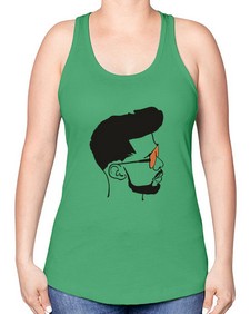 beardman 50# - black boys or men -Racerback Tank