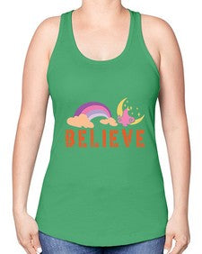 believe 47# - unicorn -Racerback Tank