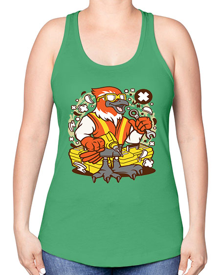 bird mechanic worker 21# - birds -Racerback Tank