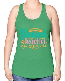 blessed teacherr 633# - teacher -Racerback Tank