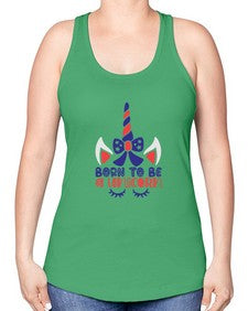 born to be a unicorn 69# - unicorn -Racerback Tank