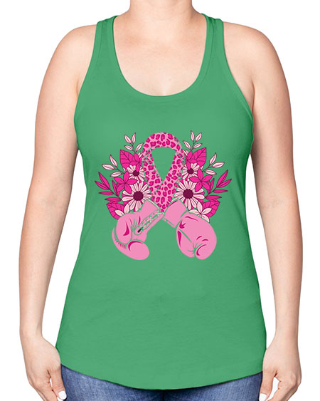 boxing gloves breast cancer - breast cancer -Racerback Tank