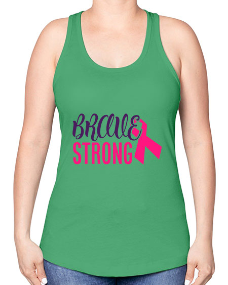 brave strong Style 15# - breast cancer -Racerback Tank
