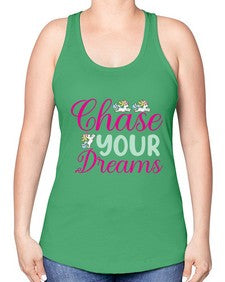 chase your dreams 79# - unicorn -Racerback Tank