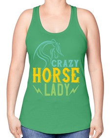 crazy horse lady Style 10# - horse -Racerback Tank