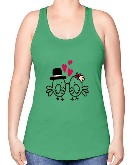 cute little birds 29# - birds -Racerback Tank