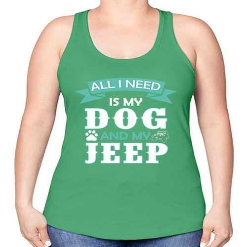 dog and jeep 74# - dogs -Racerback Tank