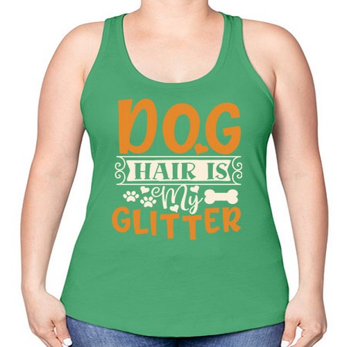 dog hair is my glitter 80# - dogs -Racerback Tank