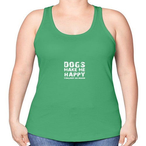 dogs make me happy 132# - dogs -Racerback Tank