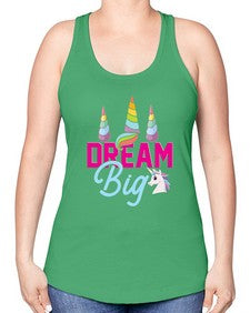 dream big 103# - unicorn -Racerback Tank