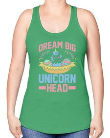 dream big unicorn head 98# - unicorn -Racerback Tank