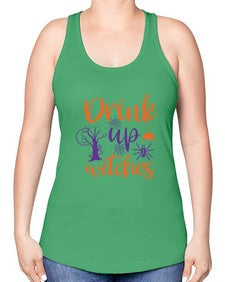 drink up witches 40# - witch -Racerback Tank