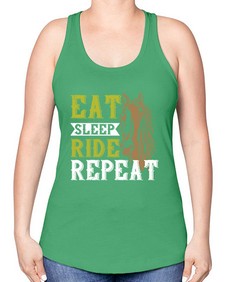 eat sleep ride repeat Style 7# - horse -Racerback Tank