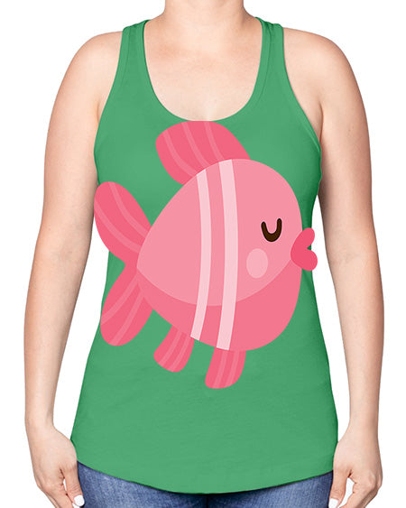 fish 53# - shark-fish -Racerback Tank