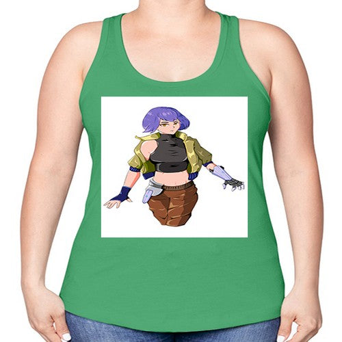 girl with gauntlet169# - anime -Racerback Tank