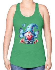 gnome with butterfly 01# - gnome -Racerback Tank