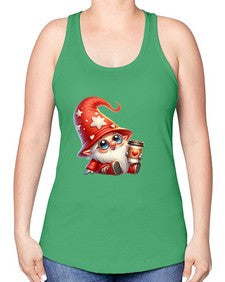 gnome with butterfly 04# - gnome -Racerback Tank