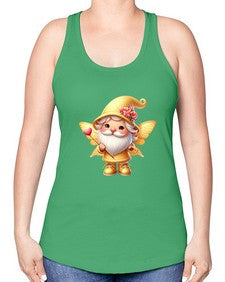 gnome with butterfly 05# - gnome -Racerback Tank