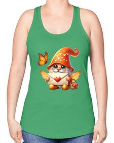 gnome with butterfly 06# - gnome -Racerback Tank