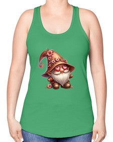 gnome with butterfly 15# - gnome -Racerback Tank