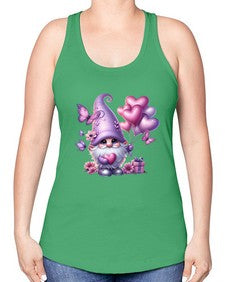 gnome with butterfly 19# - gnome -Racerback Tank