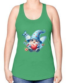 gnome with butterfly 28# - gnome -Racerback Tank