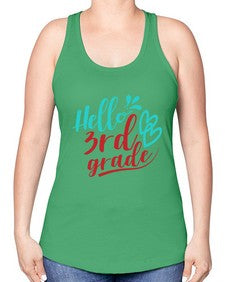 hallo third grade 231# - third grade -Racerback Tank