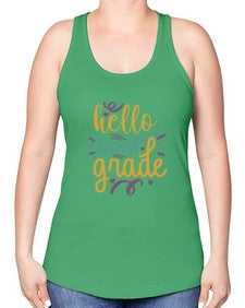 hello second grade 321# - second grade -Racerback Tank