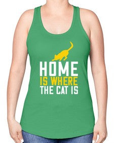 home is where the cat is Style 49# - cats -Racerback Tank