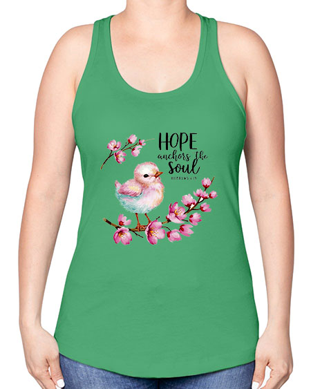 hope anchors the soul 41# - birds -Racerback Tank