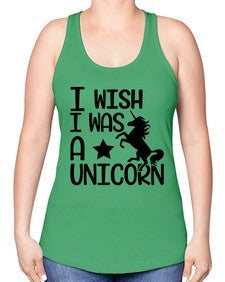 i wish i was a unicorn 213# - unicorn -Racerback Tank
