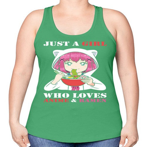 just a girl who loves anime and ramen258# - anime -Racerback Tank