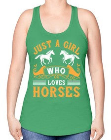 just a girl who loves horses Style 31# - horse -Racerback Tank