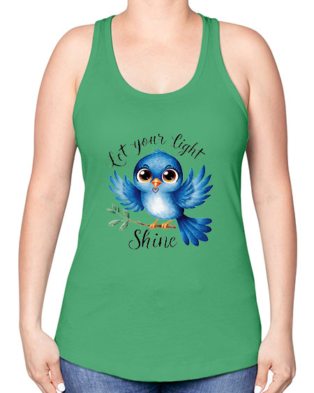 let your light shine 61# - birds -Racerback Tank