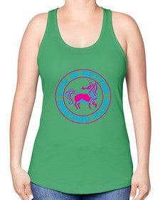 life is better with unicorn 251# - unicorn -Racerback Tank
