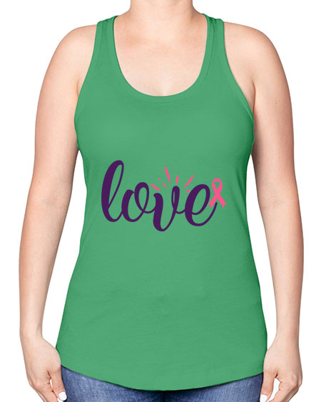 love Style 7# - breast cancer -Racerback Tank